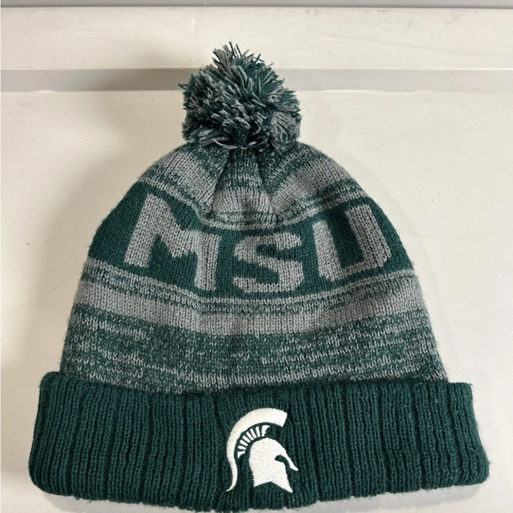 MSU Michigan State Spartans Knit Pom Winter Hat Green Captivating Headwear NCAA